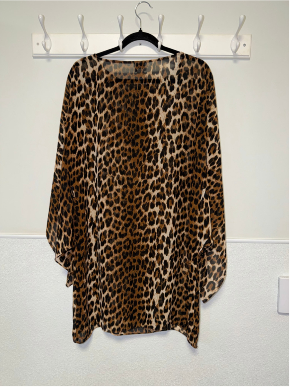 Women's Chico's Leopard Print Swim Coverup, Size 1X Plus size Brown and Black